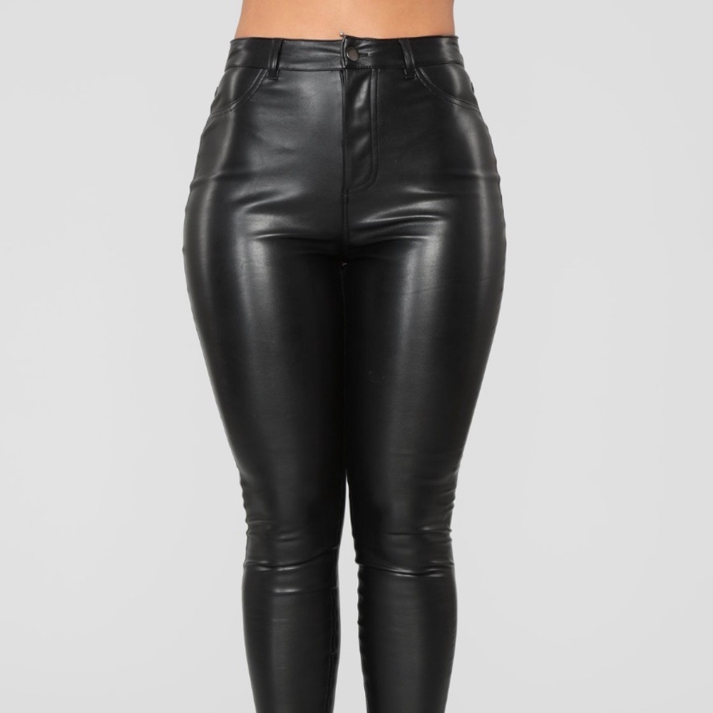 Curvy Faux Leather Pants